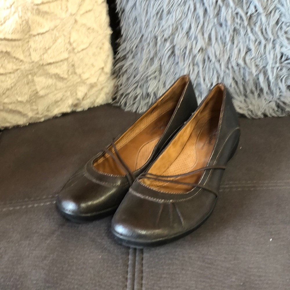 NATURAL SOUL Brown Leather Loafers Size 7.5 - Picture 2 of 8